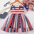 thumbnail image 2 of Sgkm Girl Dresses Stylish Star Graphic Print Dress for Girls Independence Day Party Formal Baby Clothes with Bow, 2 of 5