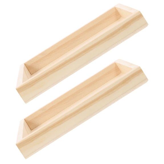 2pcs Puzzle Block Wood Trays Wooden Serving Tray 3D Puzzle Toy Organizers