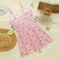 thumbnail image 4 of baikeli Maillot de Bain une Pièce pour Femmes Col Rond Imprimé Floral Découpé Bretelles Spaghetti Nœuds Latéraux Robe de Plage Rose,G, 4 of 6