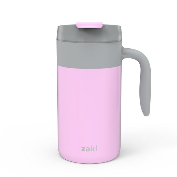 Zak Designs Aberdeen Stainless Steel Double Wall Vacuum Insulated Mug with Handle and Leak Proof