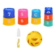 thumbnail image 3 of Vasos apilables para conejos y bola de golosinas, PP, duraderos, paquete de 11 juguetes de conejo para romper el aburrimiento con cepillo de limpieza, 3 of 8