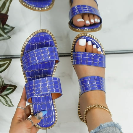 

Womens Casual Sandals non Slip- Fish Mouth Casual Sandals Blue Size 9.5