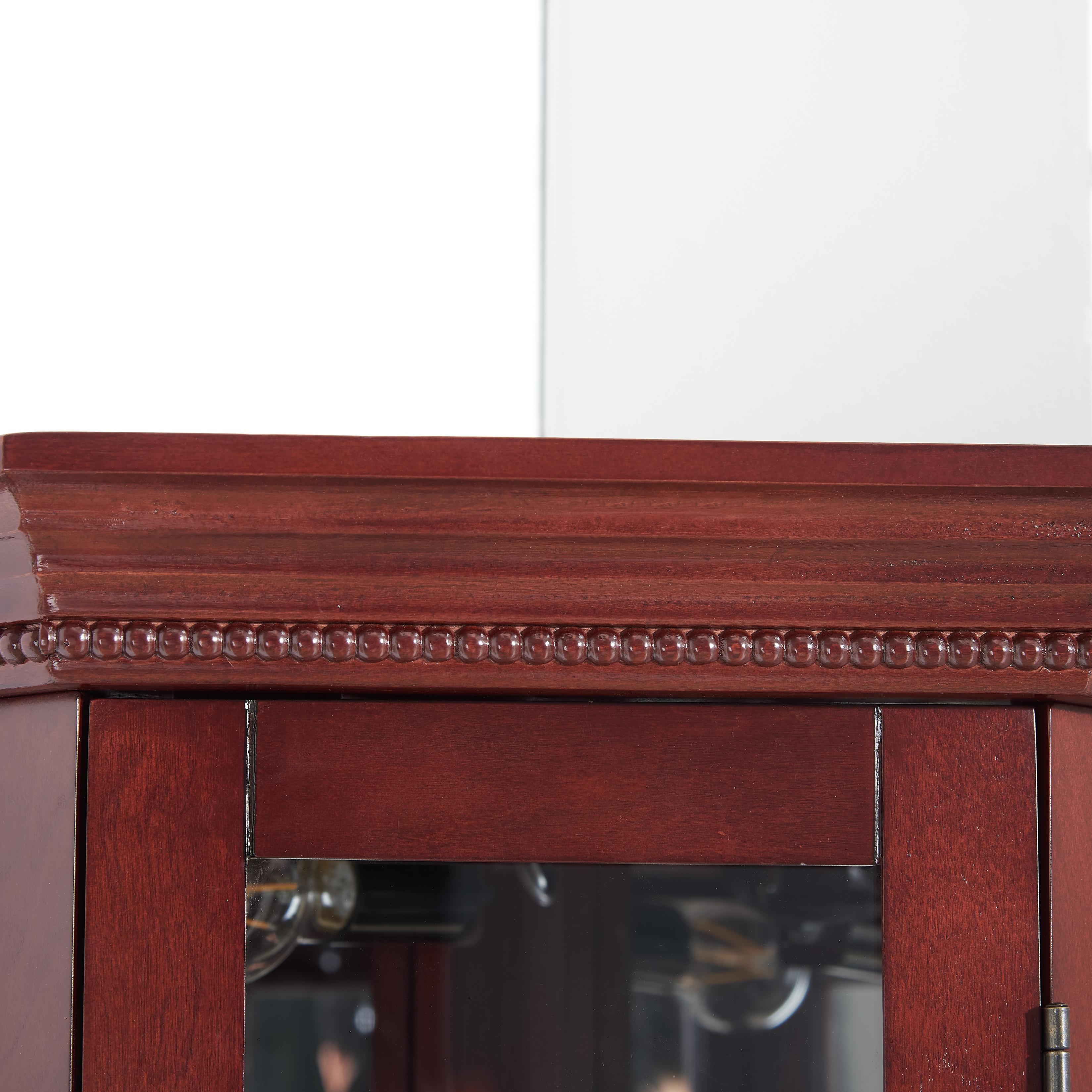 Curio Cabinets, HSUNNS 70-inch Corner Glass Display Cabinet with Adjustable Shelves & Lights - Perfect for Antique Collections, Displaying Photos, Artworks, Cherry