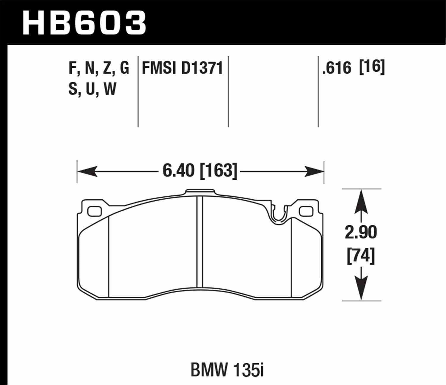 Hawk Performance HB603N.616 HP Plus Disc Brake Pad