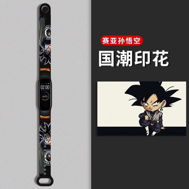 Correa de Goku de Dragon Ball para Mi Band 4, 3, 5, 6, pulsera deportiva de Graffiti de Anime, repuesto de alta calidad, regalo