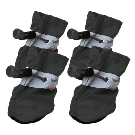 TELOLY 4Pcs Dog Shoes Pet Shoes Dog Boots Clean Solution Dog Shoes Large Size Dogs Black 6*5cm