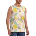 thumbnail image 2 of Bingfone Lemon Leaves Pattern Men's Tank Tops Workout Sleeveless Tee Shirts Running Beach Tanks for Men-X-Large, 2 of 4