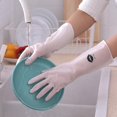 thumbnail image 4 of Guantes de goma de plástico impermeables para mujer con patrón imprimible para lavar platos de cocina y limpieza del hogar con ciervo blanco Lucky Return, talla S-31 cm, 4 of 5
