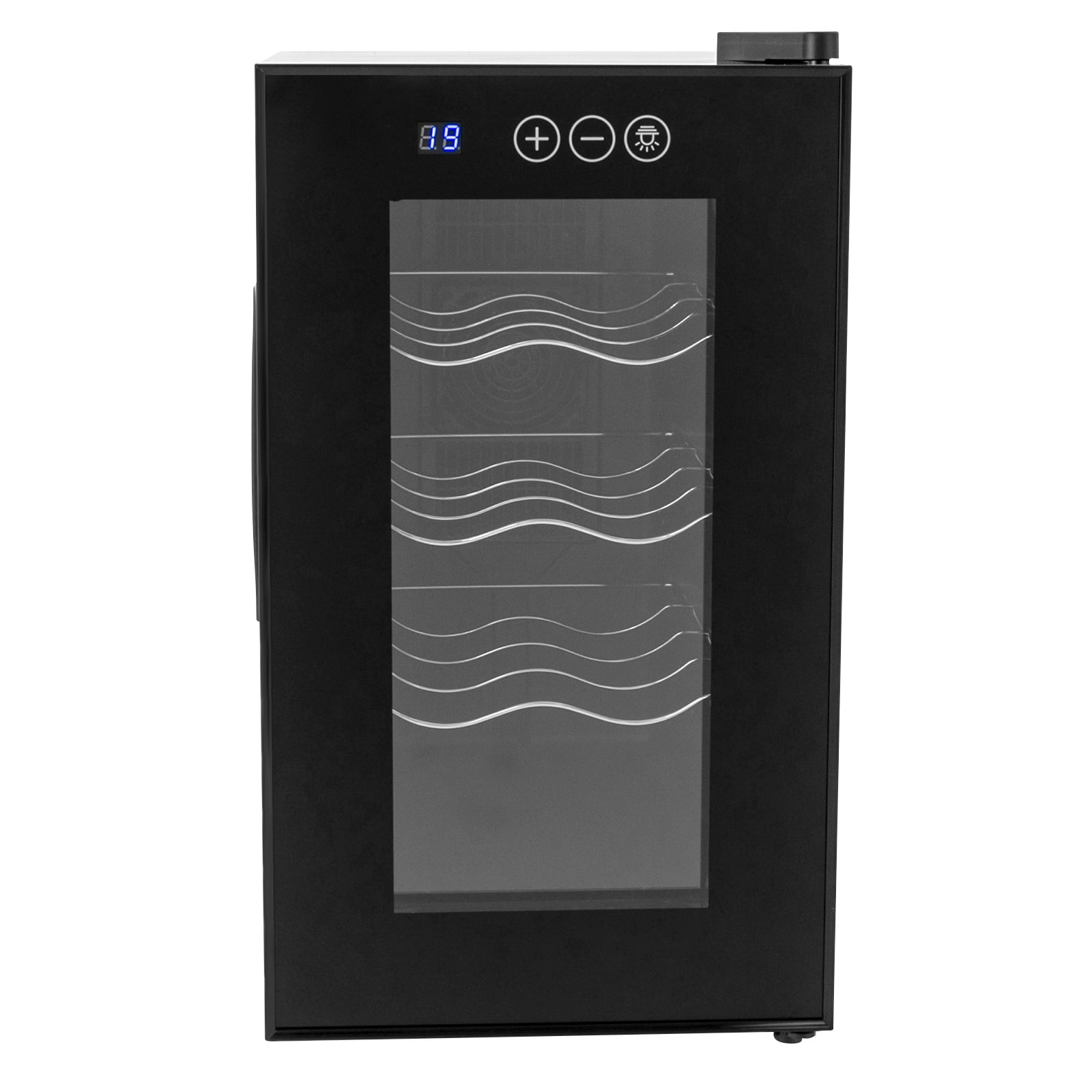 ToppiJoy 8 Bottles Wine Cooler Refrigerator, Wine Refrigerator with 46.4-64.4°F Digital Temperature Control Glass Door Black