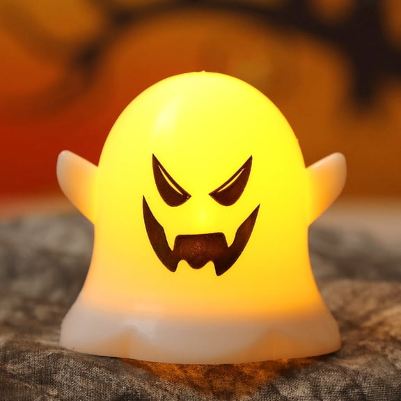 Halloween Ghost Decorations, Halloween Night Light, Spooky Halloween Decorations, Halloween Home Decor Indoor, 2.5X2.5 Inch Small Light Up Ghost Table Decor for Desktop Display