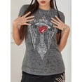 thumbnail image 2 of Valentine Women Heart Rhinestone Graphic Print T-Shirt Short Sleeve Retro Fairy Grunge 90s Goth Top, 2 of 6