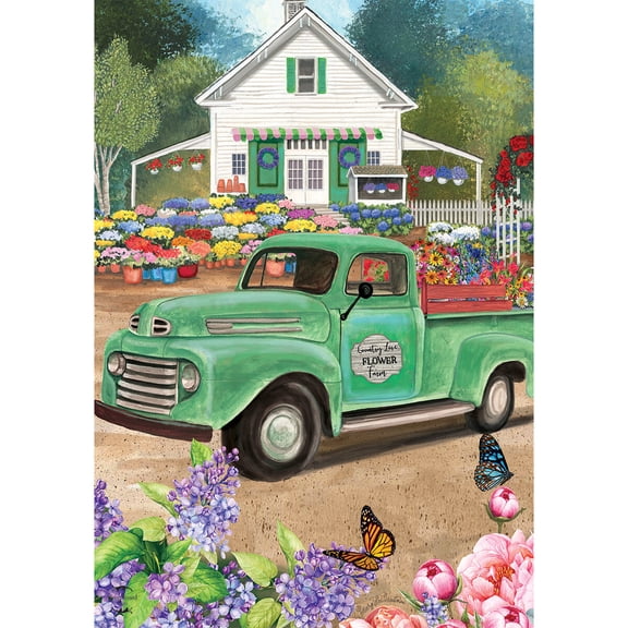 Briarwood Lane House Flag 40x28 For Outdoor Flower Farm Spring For Spring House Flag