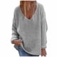 thumbnail image 1 of Gibobby Sueter para mujer invierno casual Mujeres Fashion V cuello Solido Pullover Solid Color Mangas largas Sweater Tops(Gris,XG), 1 of 5