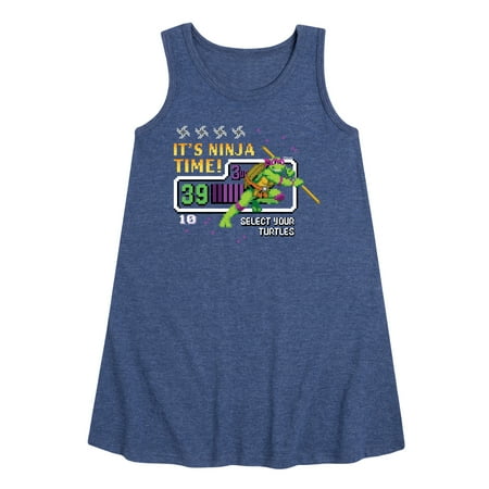

Teenage Muntant Ninja Turtle - Its Ninja Time Donnie - Toddler and Youth Girls A-line Dress