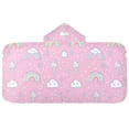 thumbnail image 5 of Yayeee Kids Hooded Towel with Hand Pockets Beach Soft Absorbent Bath Wrap 50 x 23.5 inch, Ice Cream Rainbow Pattern, 5 of 5