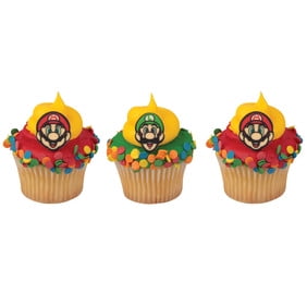 Cake Decorating Video - ON SALE Super Mario - Characters Sugarsoft Cupcake Decorations- 12 Count