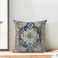 thumbnail image 3 of Blue Boho Pillow Covers 20x20 Set of 2, Persian Carpet Monaco Rug Design Decorative Boho Throw Pillows Linen Farmhouse Bohemian Cushion Pillow Covers for Sofa Couch Outdoor Decor, 3 of 6