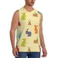 thumbnail image 2 of Yiaed Colorful Rabbit Print Men's Singlet Vests Summer Running Muscle Tank Tops Gym Undershirt Round Neck Sleeveless for man, 2 of 5