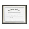 Nu-Dell Elegant Black Plastic Frame Certificate Holder, 11" x 8.50", Horizontal, Gold Trim