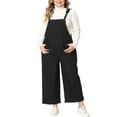 thumbnail image 1 of Overoles de mezclilla para mujer de tallas grandes Agnes Orinda, pantalones casuales con tirantes ajustables, mono 3X negro, 1 of 6