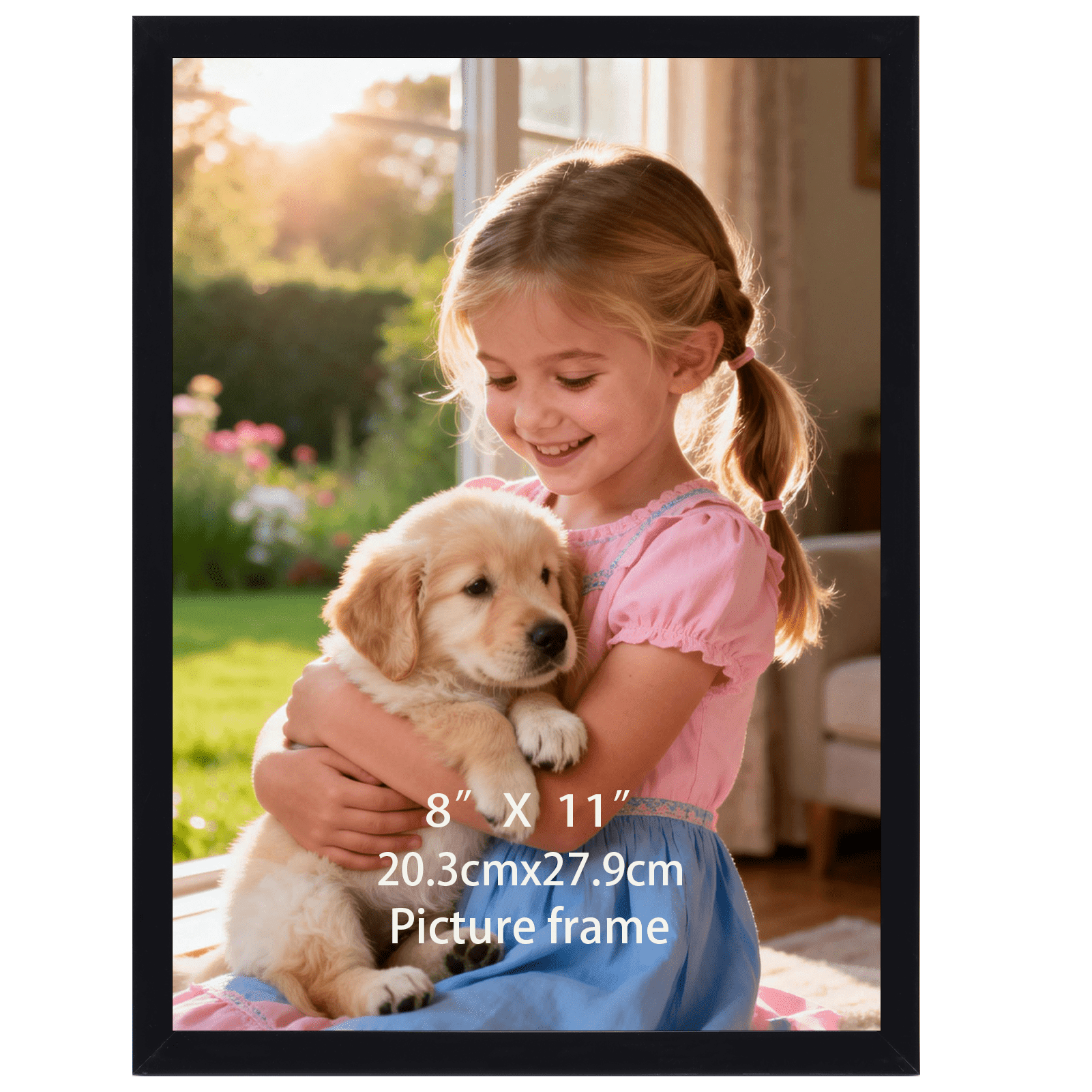 Black 8x11 Picture Frame (1 Pack) - Classic Frame for Tabletop & Wall in Vertical or Horizontal