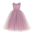 thumbnail image 2 of Ekidsbridal V-Back Satin Tulle Flower Girl Dress for Wedding Guest Junior Bridesmaid Pageant Gown 219T 2, 2 of 3