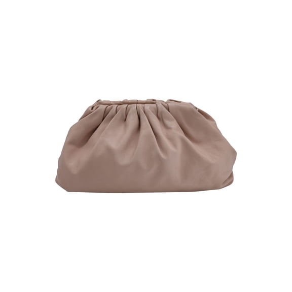 Pre-Owned Bottega Veneta The Pouch Clutch Bag in Beige Calfskin Leather