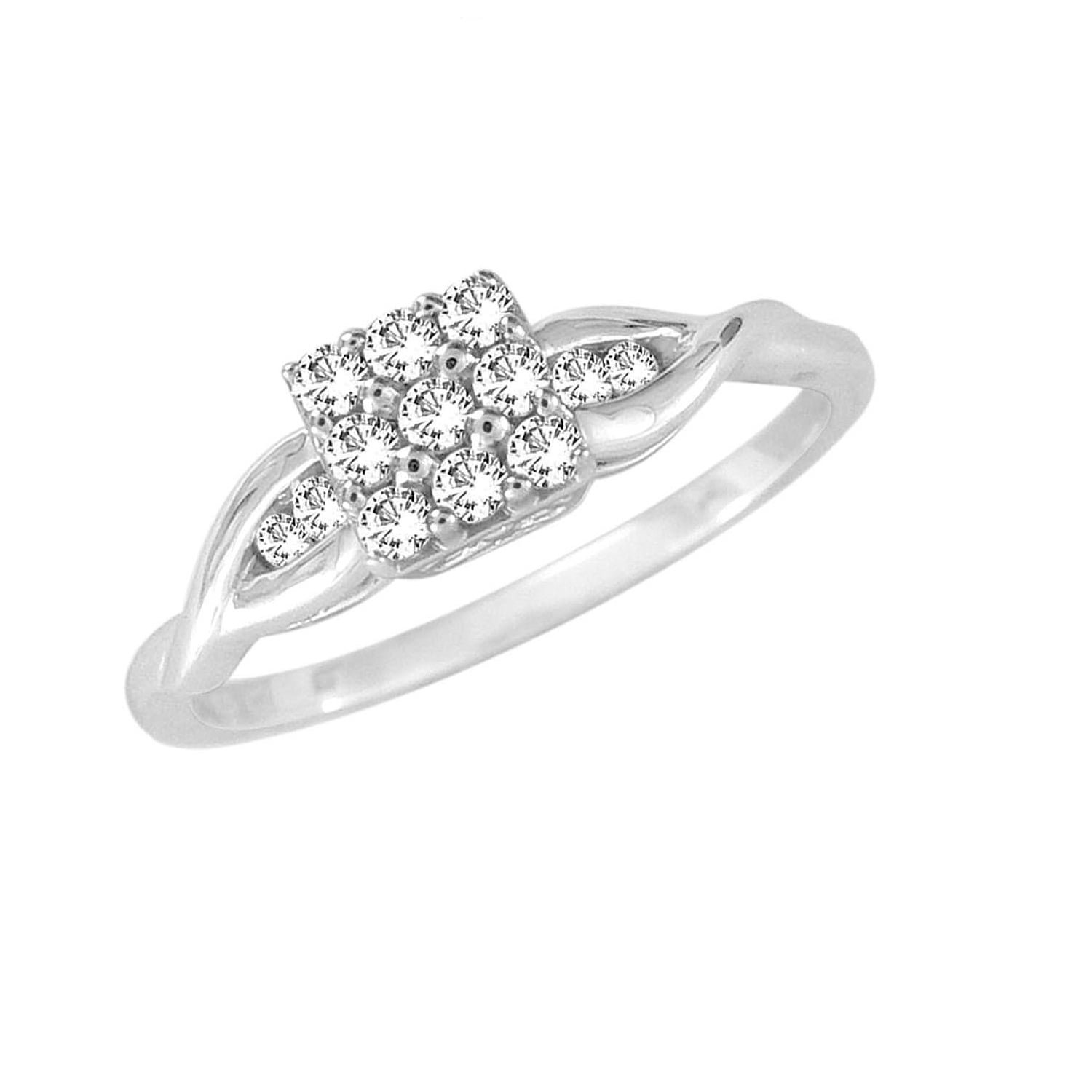 composite diamond accent square promise ring in 10k white gold