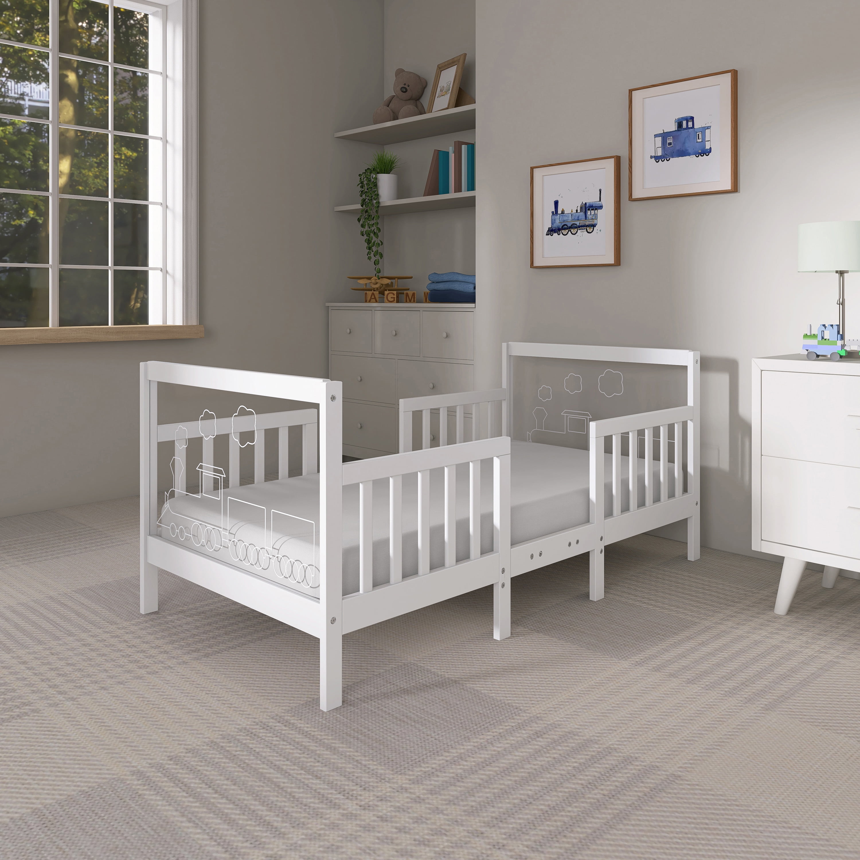Dream On Me Polar Express Toddler Bed in White