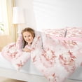 thumbnail image 3 of Erosebridal Cute Pig Animal Queen Comforter Set,Pink Flowers Blossom Bedding Comforter Set For Girls Teens, Reversible 3pcs, 3 of 7