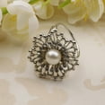 thumbnail image 2 of Wedding Party Prom Rhinestone Flower Silk Scarf Buckle Clip Holder Brooch For Women Lady Girls, 2 of 8