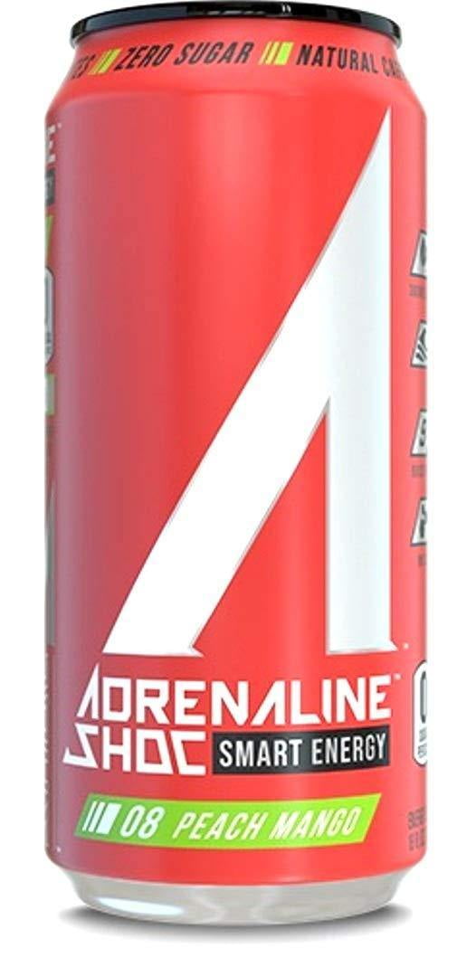 Adrenaline Shoc Smart Energy Drink, Peach Mango, 16 oz (Pack of 12
