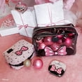 thumbnail image 4 of Impressions Vanity Disney Minnie Mouse 2 Pcs Clutch Set, Waterproof Travel Makeup Bag (Black/Pink), 4 of 9