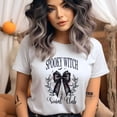 thumbnail image 2 of Spooky Witch Graphic T-Shirt | Unisex Gothic Style Outfit, Heliconia, Size 3XL, 2 of 6