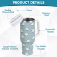 thumbnail image 2 of Yayeee 40oz Stainless Steel Tumbler with Straw and Handle Double-Wall Insulated Travel Water Bottle, Simple Sheep Pattern, 2 of 8