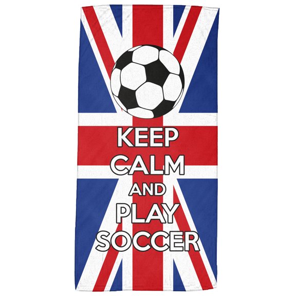 Keep Calm and Play Soccer - Soccer Fanatics' Beach Towel 30" x 60" (United Kingdom)