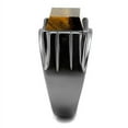 thumbnail image 4 of Luxe Jewelry Designs Men's Light Black Ion Plated Stainless Steel Ring with Topaz Synthetic Tiger, 4 of 4