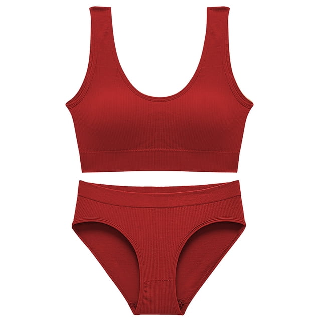 Conjunto de lencería sin costuras para mujer de 2 piezas con cuello en V y cuello halter: sujetador de cintura alta y tanga, nailon/spandex, color liso, sexy para la playa/ropa de dormir