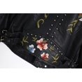 thumbnail image 3 of DoYBSelf Women Floral Print Embroidery Turndown Collar Pu Biker Leather Jacket, 3 of 5