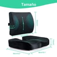 thumbnail image 2 of Soporte Lumbar para Silla de Oficina con Gel Cojin para Coxis y Ciatica Ergonomico Almohada Lumbar para Asiento Automovil Cushion de Respaldo Ortop&eacute;dica Espuma con Memoria Aliviar Dolor de, 2 of 8