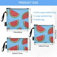 thumbnail image 3 of Dailycode Reusable Ziploc Bags Leakproof Sandwich Snack Freezer Bags Cartoon Watermelon Slice 3 pack, 3 of 7