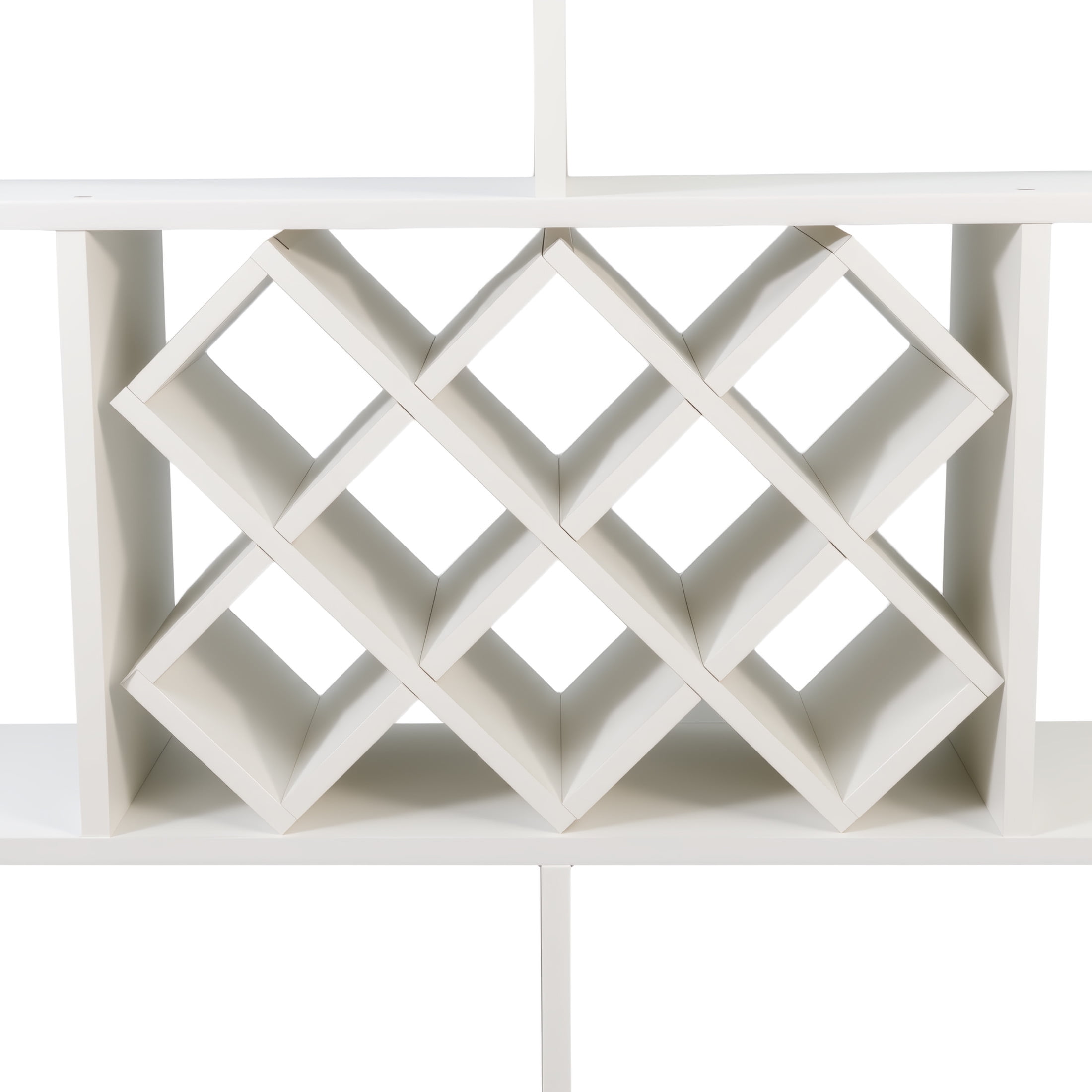 Noble House Eira 47.2" Wall-Mounted Wine Rack, Rustic Wood, 3 Tiers with Bottle Grid and Stemware Holder, White