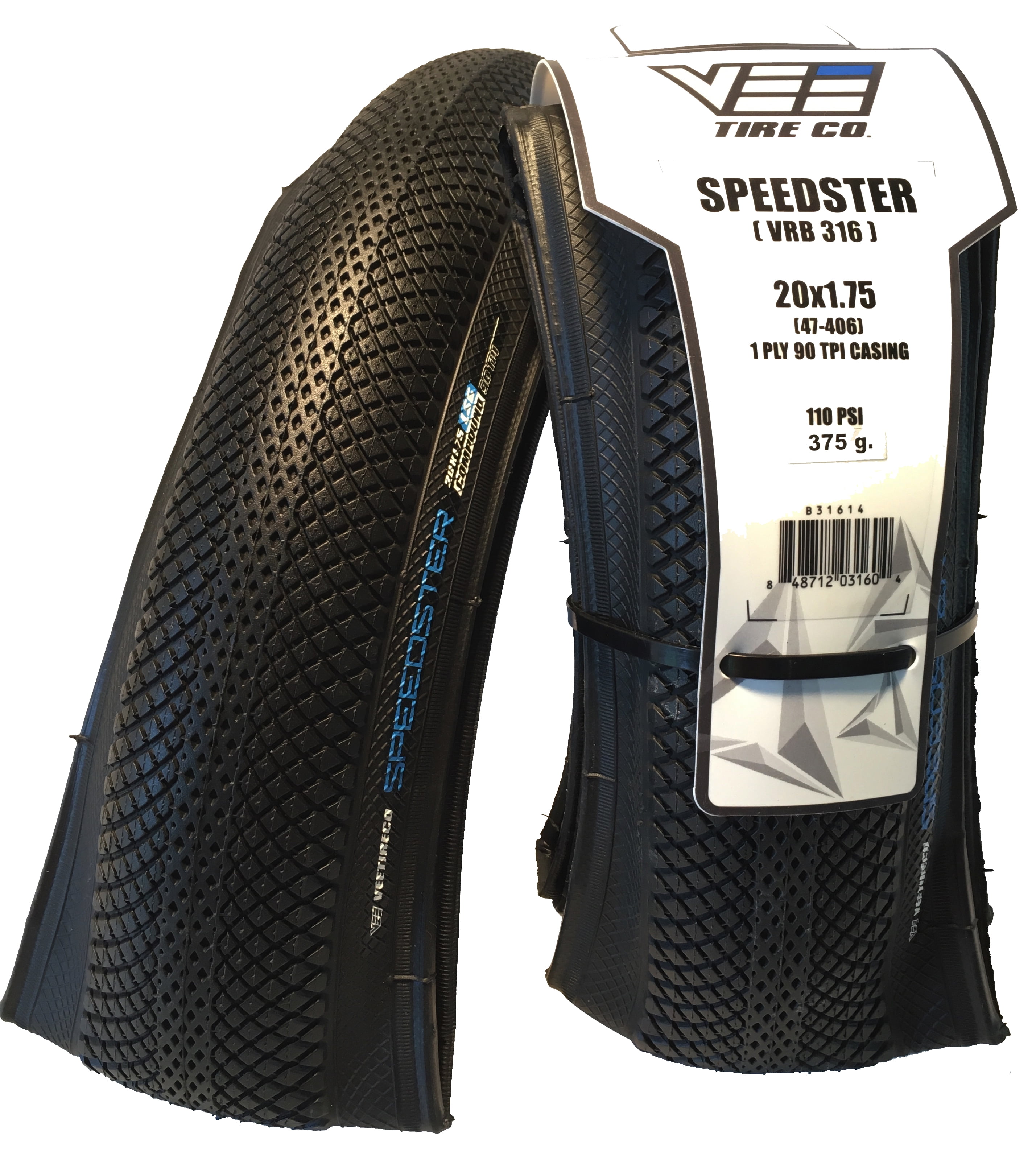 2 Vee Rubber BMX Speedster 20x1 75 Folding Bead Black Sidewall Bike 2-vee-rubber-bmx-speedster-20x1-75-folding-bead-black-sidewall-bike
