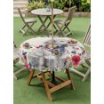 thumbnail image 5 of Outdoor Tablecloth with Umbrella Hole Zipper USA Star Stripes Flag Round Tablecloth 60" Waterproof Outside Table Cloth Red Blue Floral Dogs Patriotic Beige Patio Table Cover Tablecloths for Picnic, 5 of 8