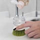 thumbnail image 4 of Soap Dispensing Palm Scrub Brush with Drip Tray, Washing Brush for Dishes Pots Pans Sink Cleaning, 4 of 5
