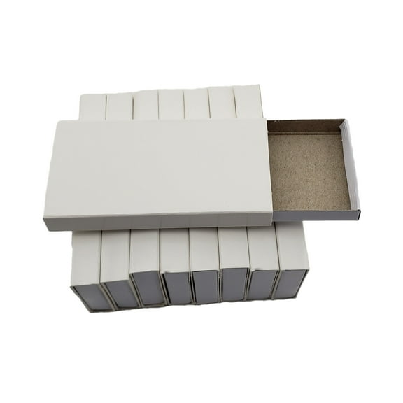 25 White Blank Empty Boxes  1.375 in. x 0.5 in. x 2.0 in. (35mm x 9 mm x 50 mm)