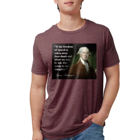 CafePress - George Washington Freedom Of Speech Quote Large.J - Mens Tri-blend T-Shirt