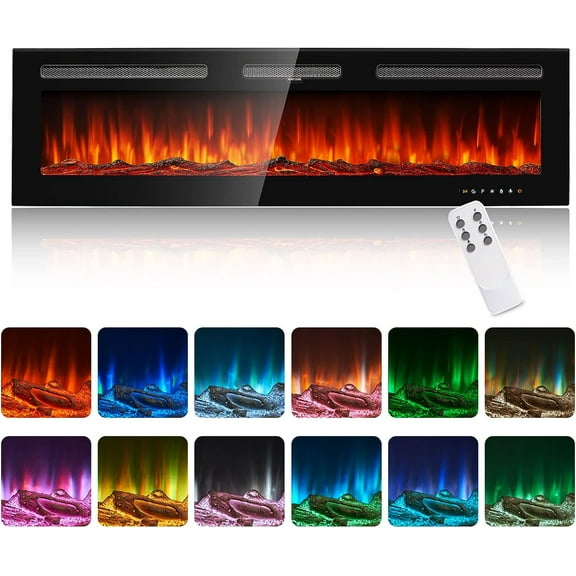 ONEINMIL 60’’ x 17’’ Wall Mounted Electric Indoor Fireplace