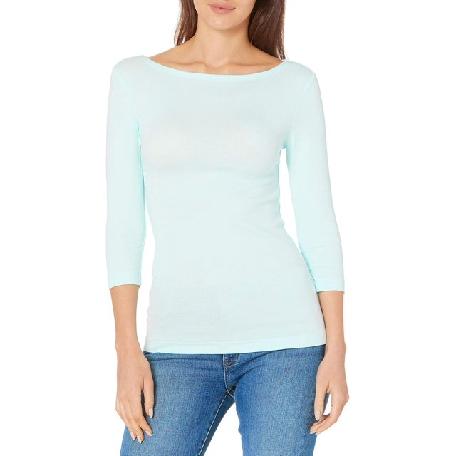 walmart Essentials Womens 3/4 Sleeve Boatneck T-Shirt