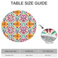 thumbnail image 6 of Yellow Ethnic Floral Pattern Round Fitted Tablecloth with Elastic Edge,Dining Table Cover Waterproof,Outdoor Round Tablecloth for Camping,Dining,Indoor and Outdoor, 6 of 7